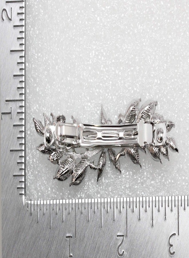 Faship Gorgeous Red Rhinestone Crystal Small Floral Hair Barrette Clip - Image 4